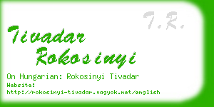 tivadar rokosinyi business card